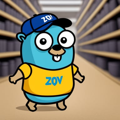 Go Blue Gopher wearing a ZoV T-shirt