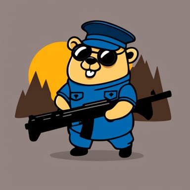 Go Blue Gopher in a military T-shirt with the inscription ZoV