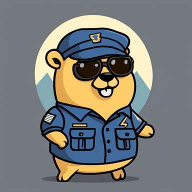 Go Blue Gopher in a military T-shirt with the inscription ZoV