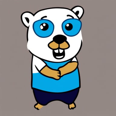 Go Blue Gopher in a white T-shirt with the inscription ZoV