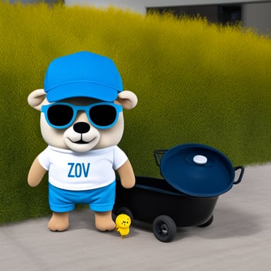 Go Blue Gopher in a white T-shirt with the inscription ZoV
