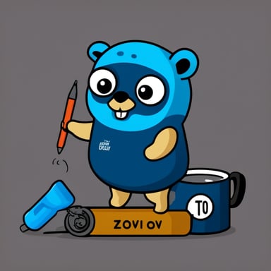 Go Blue Gopher in a T-shirt with the inscription ZoV