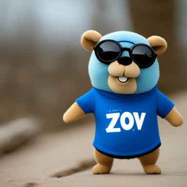 Go Blue Gopher in a T-shirt with the inscription ZoV