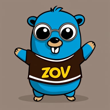 Go Blue Gopher in a T-shirt with the inscription ZoV