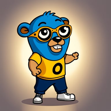 Go Blue Gopher in a T-shirt with the inscription ZoV