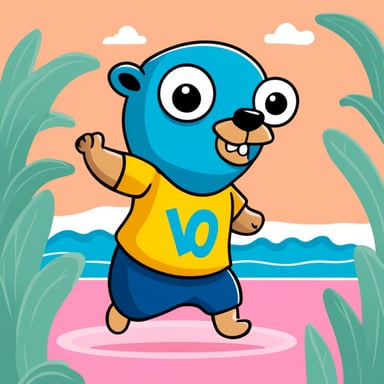 Go Blue Gopher in a T-shirt with the inscription ZoV