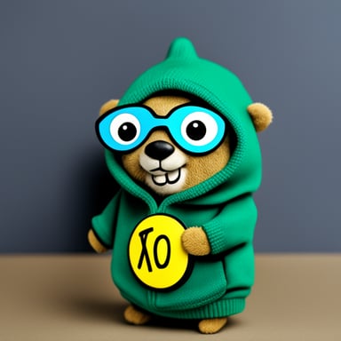Go Blue Gopher in a green hoodie with the inscription ZoV
