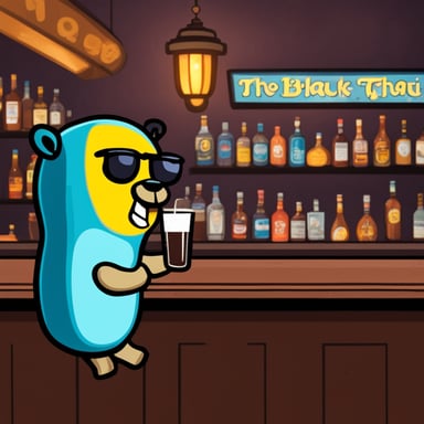 Go blue gopher drunk in Thai bar