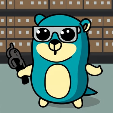 Go Blue Gopher as Neo in The Matrix.