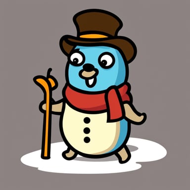 Go Blue Gopher as snowman gopher.