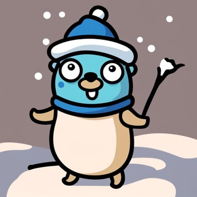 Go Blue Gopher as snowman gopher.