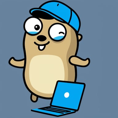 A go blue gopher, doing sysadmin stuff.