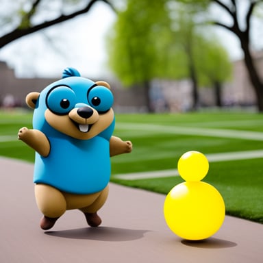 Go Blue Gopher juggles.