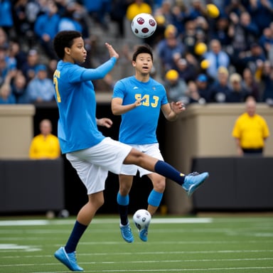 Go Blue Gopher juggles.