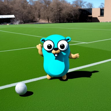 Go Blue Gopher juggles.