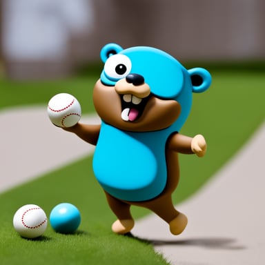 Go Blue Gopher is juggling balls.