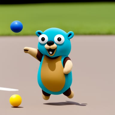 Go Blue Gopher is seen juggling skillfully.