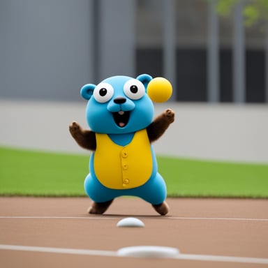 Go Blue Gopher is seen juggling skillfully.