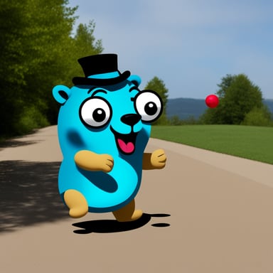 Go Blue Gopher is seen juggling skillfully.