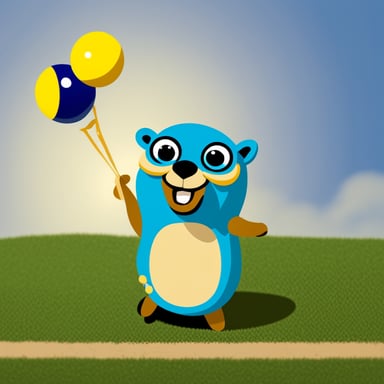 Go Blue Gopher is seen juggling skillfully.