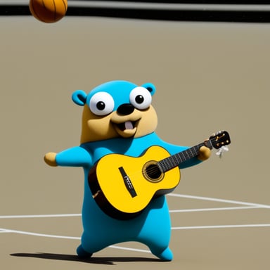 Go Blue Gopher is seen juggling skillfully.