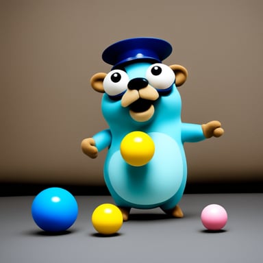 Go Blue Gopher is seen juggling balls skillfully.