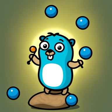 Go Blue Gopher is seen juggling balls skillfully.