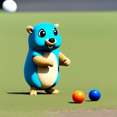 Go Blue Gopher is seen juggling balls skillfully.