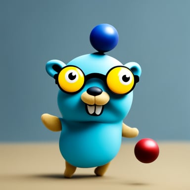 Go Blue Gopher is seen juggling balls skillfully.
