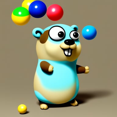 Go Blue Gopher is seen juggling balls skillfully.