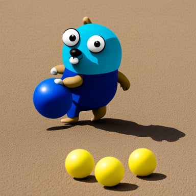 Go Blue Gopher is seen juggling balls skillfully.
