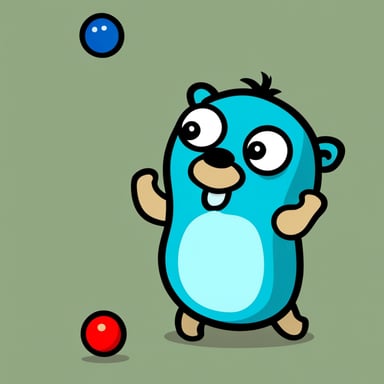 Go Blue Gopher is seen juggling balls skillfully.