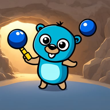 Go Blue Gopher is seen juggling balls skillfully.