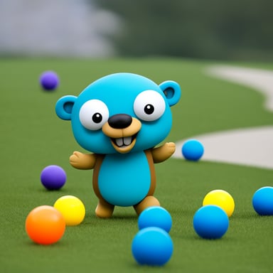 Go Blue Gopher is seen juggling balls skillfully.