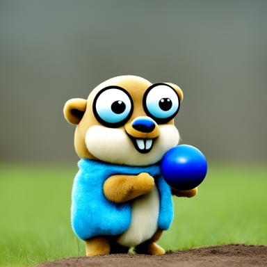 Go Blue Gopher is seen juggling balls skillfully.