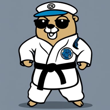 Go Blue Gopher as a BJJ black belt