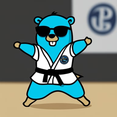 Go Blue Gopher as a BJJ black belt
