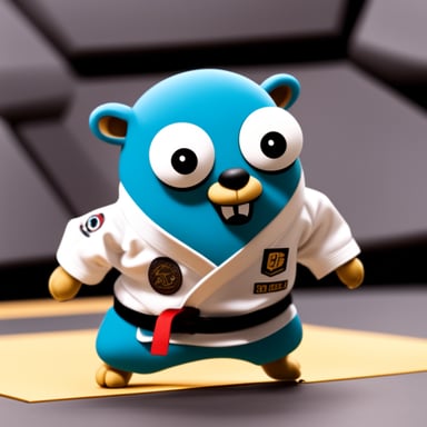 Go Blue Gopher as a BJJ black belt