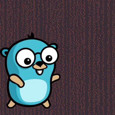 Go Blue Gopher flowing through Linux development with Vim flow.