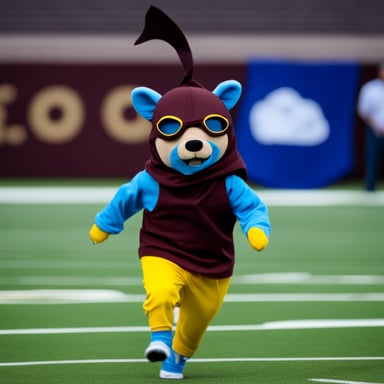 Go Blue Gopher dresses like a ninja.