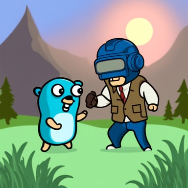 Go Blue Gopher fighting against Terminator