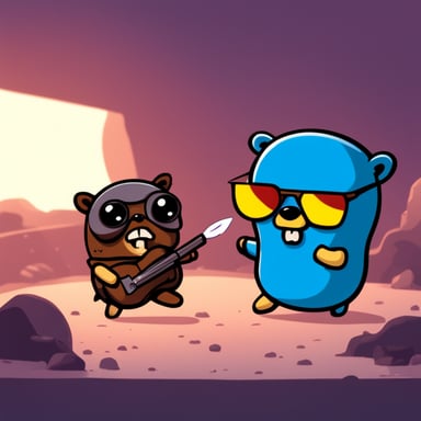 Go Blue Gopher fighting against Terminator