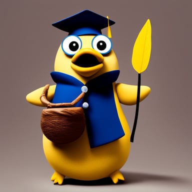 A Go Blue Gopher dressed like a duck.