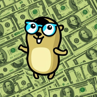Go Blue Gopher as Money Gopher