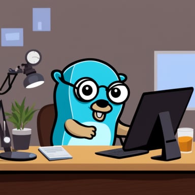 Go Blue Gopher is a good software engineer, no glasses.