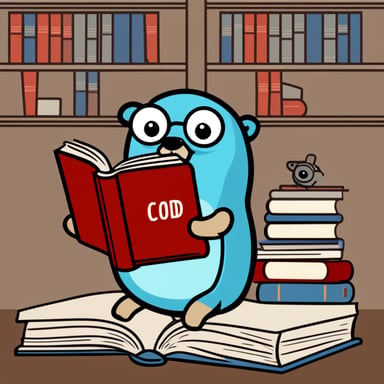 Go Blue Gopher is reading the book Clean Code.