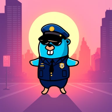Go Blue Gopher as a security guard