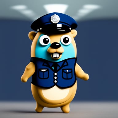 Go Blue Gopher as a security guard