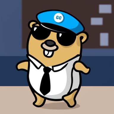 Go Blue Gopher as a security guard