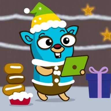 Go Blue Gopher as an elf